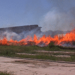 Foc devastator în Balta Sărată