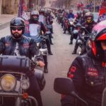 Polițiștii și motocicliștii, pe Platoul Concordia din Caransebeș, pentru strângerea de fonduri pentru Adriana Perescu